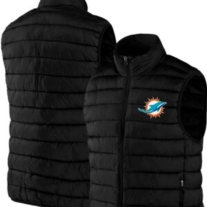 Miami Dolphins Sleeveless Puffer Vest Jacket Winter Coat NWT
